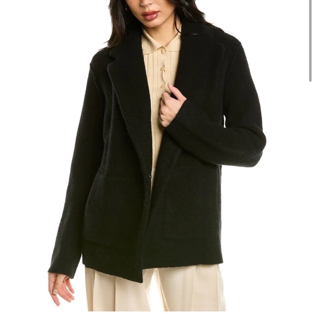 Vince wool cardigan blazer black size xl‎ cardigan knit one button alpaca